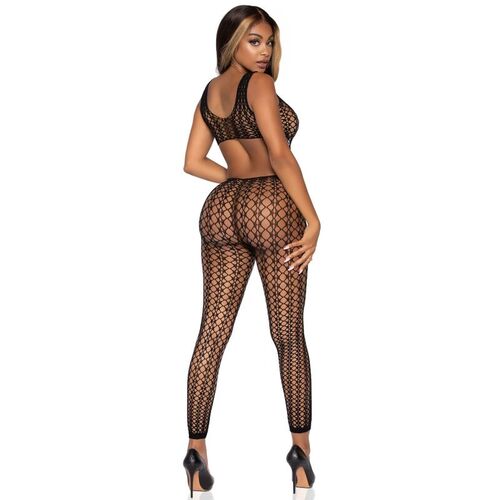 LEG AVENUE LATTICE NET BODYSTOCKING ONE SIZE