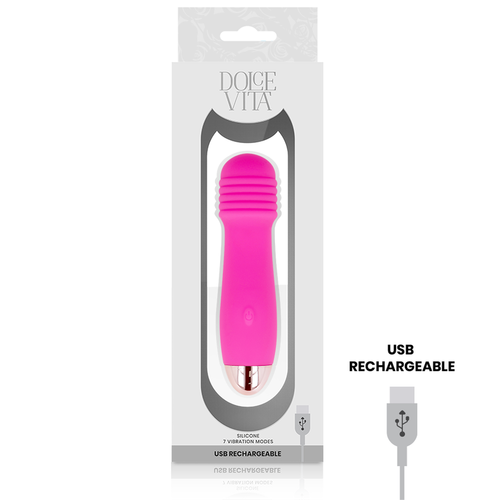 DOLCE VITA - VIBRADOR RECARGABLE THREE ROSA 7 VELOCIDADES