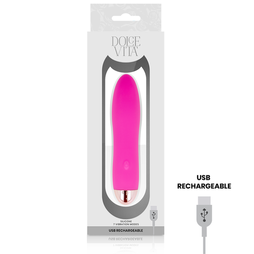 DOLCE VITA - VIBRADOR RECARGABLE FOUR ROSA 7 VELOCIDADES