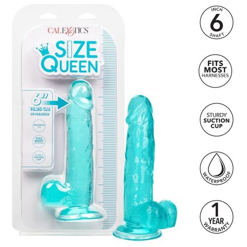 CALEX SIZE QUEEN DILDO - AZUL 15.3 CM