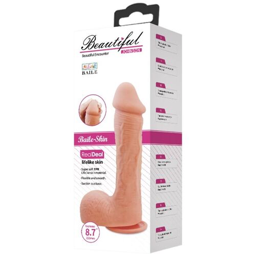 BEAUTIFUL ENCOUNTER JOHNSON LIFELIKE SKIN DILDO 22 CM