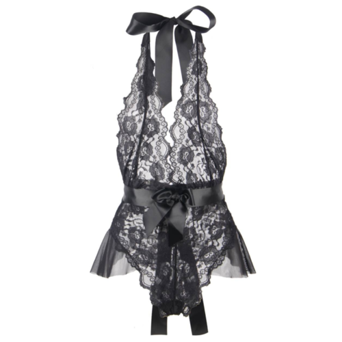 QUEEN LINGERIE TEDDY ESCOTADO DE ENCAJES L/XL