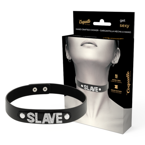 COQUETTE CHIC DESIRE CHOKER CUERO VEGANO - SLAVE