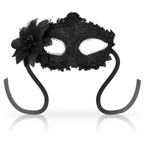 OHMAMA MASKS ANTIZAZ ESTILO VENECIANO FLOR LATERAL -  NEGRA