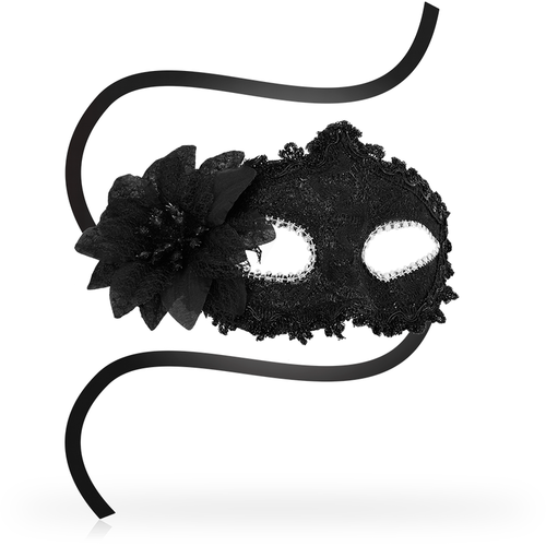 OHMAMA MASKS ANTIZAZ ESTILO VENECIANO FLOR LATERAL -  NEGRA