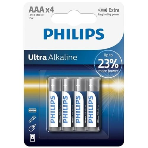 PHILIPS ULTRA ALKALINE PILA AAA LR03 BLISTER*4