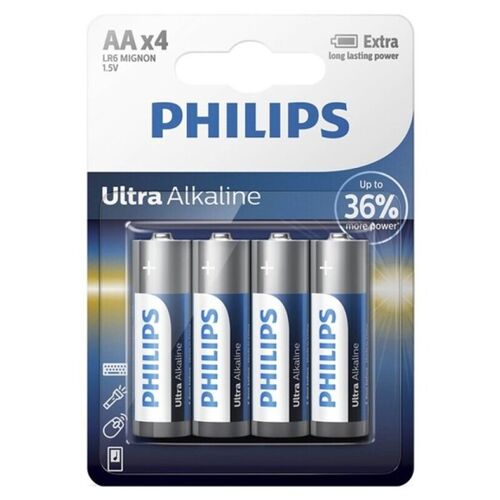 PHILIPS ULTRA ALKALINE PILA AA LR6 BLISTER*4