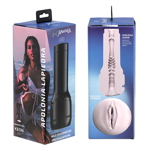 KIIROO - KEON + FEEL STROKER APOLONIA LAPIEDRA + LUBRICANTE AQUA QUALITY 50 ML