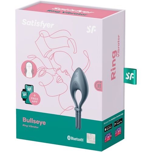 SATISFYER BULLSEYE ANILLO VIBRADOR APP - GRIS