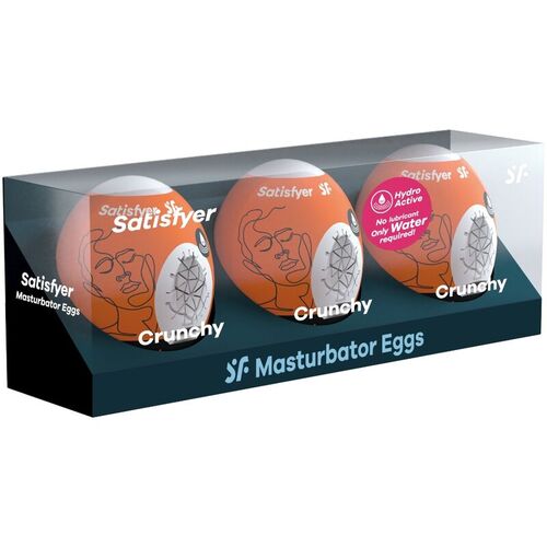 SATISFYER 3 HUEVOS MASTURBADORES - NAUGHTY, SAVAGE & CRUNCHY