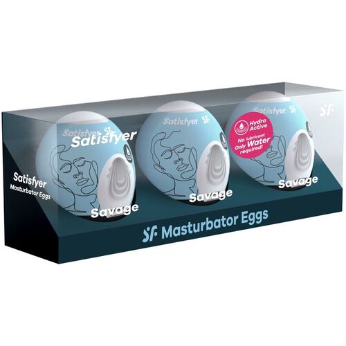 SATISFYER 3 HUEVOS MASTURBADORES - SAVAGE