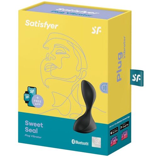 SATISFYER SWEET SEAL PLUG VIBRADOR APP - NEGRO