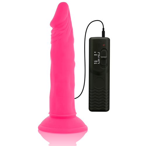 DIVERSIA - DILDO FLEXIBLE CON VIBRACION 23 CM - ROSA