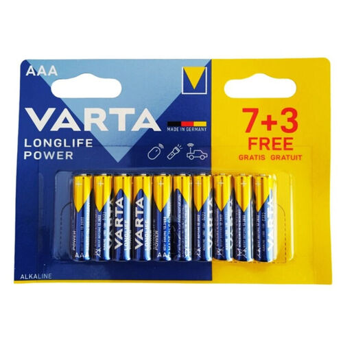 VARTA LONGLIFE POWER PILA ALCALINA AAA LR03 BLISTER*10