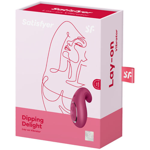 SATISFYER DIPPING DELIGHT VIBRADOR LAY-ON - ROJO