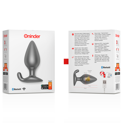 ONINDER - RIO PLUG ANAL VIBRADOR NEGRO - FREE APP