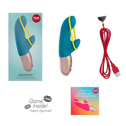 FUN FACTORY - AMORINO MINI VIBRADOR PETROL & NEON YELLOW