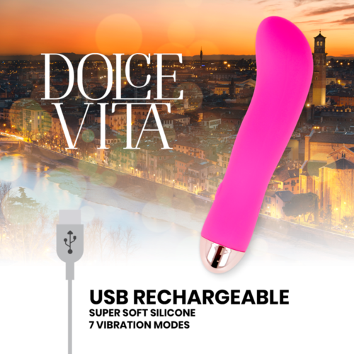 DOLCE VITA - VIBRADOR RECARGABLE TWO ROSA 7 VELOCIDADES