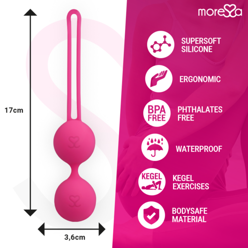 MORESSA - OSIAN THREE ENTRENAMIENTO SUELO PELVICO 85 gr PREMIUM SILICONA ROSA
