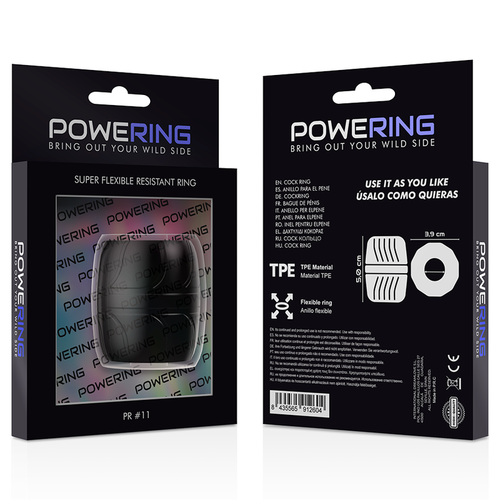 POWERING SUPER FLEXIBLE Y RESISTENTE ANILLO PENE 5 CM PR11 NEGRO