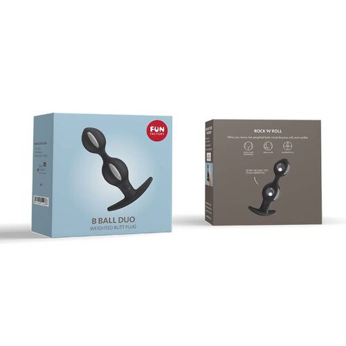 FUN FACTORY - B BALLS DUO ANAL PLUG WITH MOTION GREY NEGRO