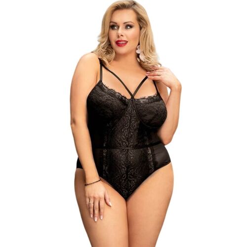 QUEEN LINGERIE TEDDY ENCAJE NEGRO L/XL