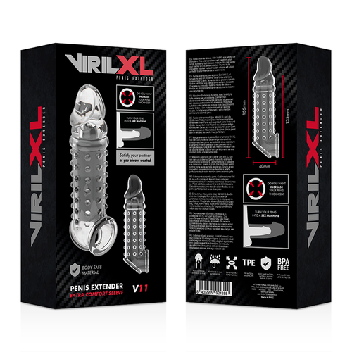 VIRILXL - EXTENSION Y FUNDA  DE PENE  V11 TRANSPARENTE