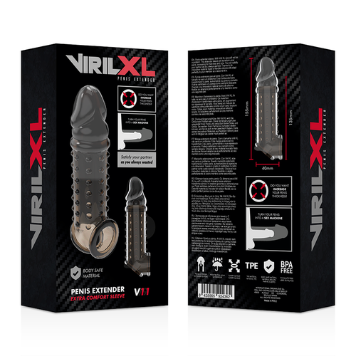 VIRILXL - EXTENSION Y FUNDA DE PENE  V11 NEGRO