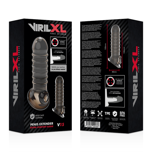 VIRILXL - EXTENSION Y FUNDA  DE PENE  V15 NEGRO