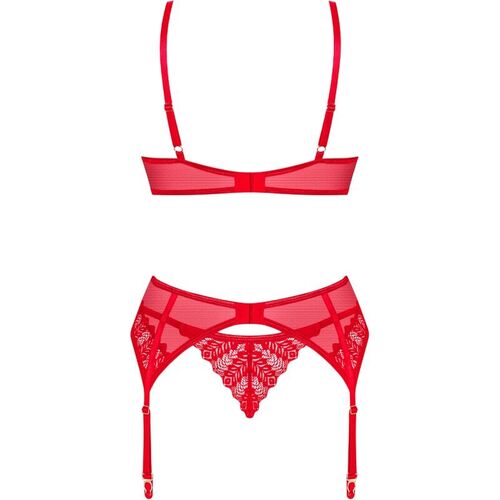 OBSESSIVE - INGRIDIA SET DOS PIEZAS CROTCHLESS ROJO M/L