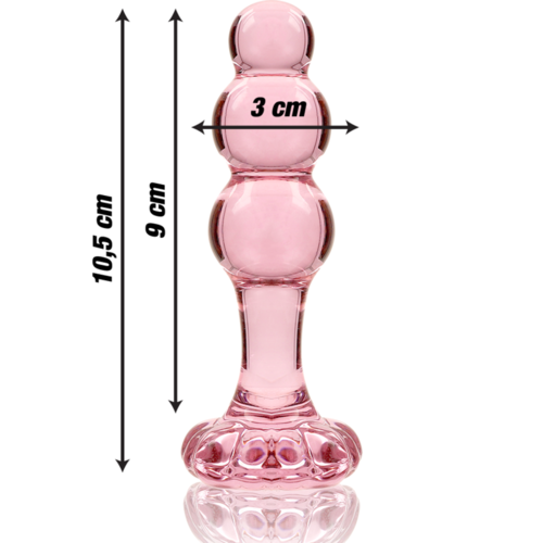 NEBULA SERIES BY IBIZA - MODELO 1 PLUG CRISTAL BOROSILICATO 10.7 X 3 CM ROSA