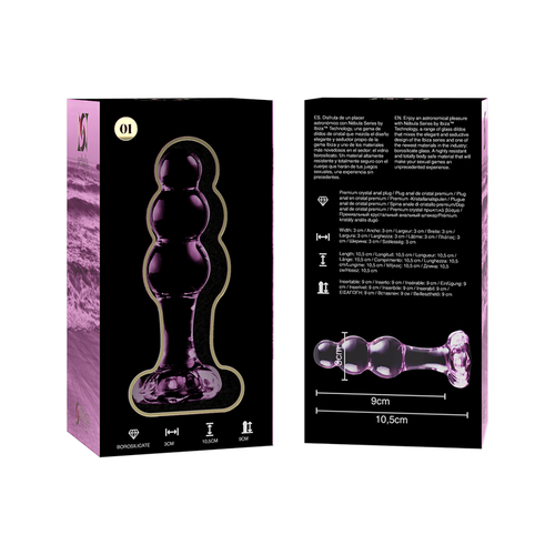 NEBULA SERIES BY IBIZA - MODELO 1 PLUG CRISTAL BOROSILICATO 10.7 X 3 CM ROSA