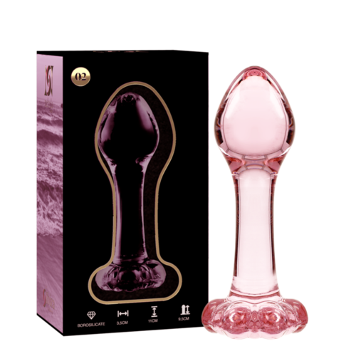 NEBULA SERIES BY IBIZA - MODELO 2 PLUG CRISTAL BOROSILICATO ROSA 11 CM -O- 3.5 CM