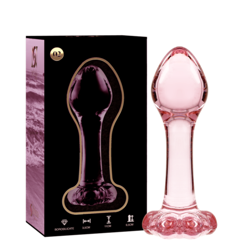 NEBULA SERIES BY IBIZA - MODELO 2 PLUG CRISTAL BOROSILICATO 11 X 3.5 CM ROSA