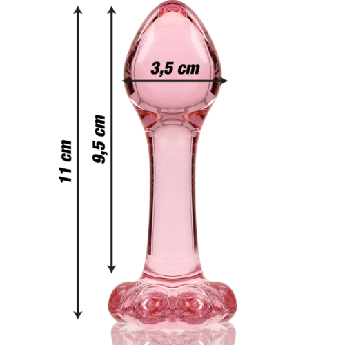 NEBULA SERIES BY IBIZA - MODELO 2 PLUG CRISTAL BOROSILICATO ROSA 11 CM -O- 3.5 CM