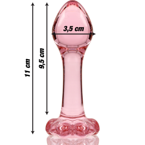 NEBULA SERIES BY IBIZA - MODELO 2 PLUG CRISTAL BOROSILICATO 11 X 3.5 CM ROSA