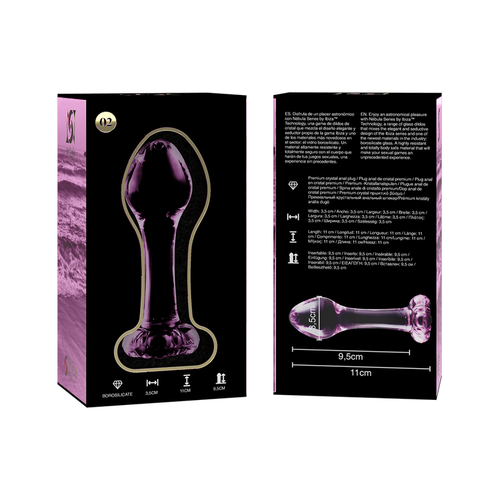 NEBULA SERIES BY IBIZA - MODELO 2 PLUG CRISTAL BOROSILICATO ROSA 11 CM -O- 3.5 CM
