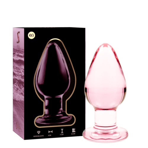 NEBULA SERIES BY IBIZA - MODELO 3 PLUG CRISTAL BOROSILICATO ROSA 11 CM -O- 5 CM