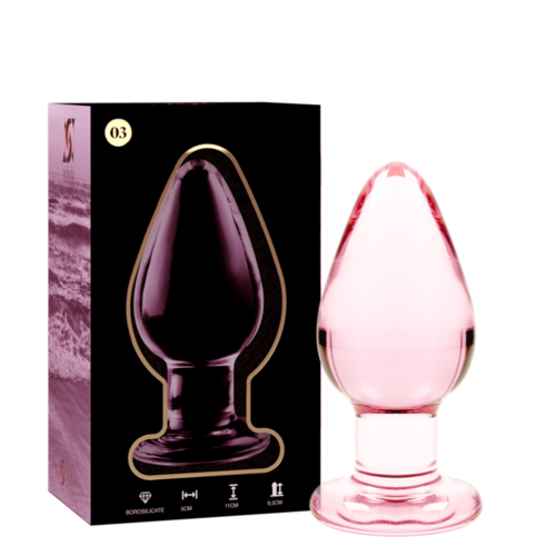 NEBULA SERIES BY IBIZA - MODELO 3 PLUG CRISTAL BOROSILICATO 11 X 5 CM ROSA