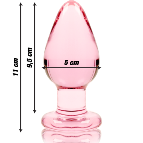 NEBULA SERIES BY IBIZA - MODELO 3 PLUG CRISTAL BOROSILICATO ROSA 11 CM -O- 5 CM