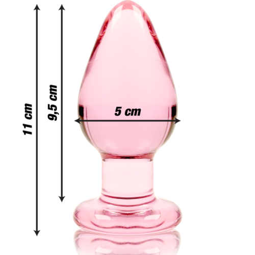 NEBULA SERIES BY IBIZA - MODELO 3 PLUG CRISTAL BOROSILICATO 11 X 5 CM ROSA