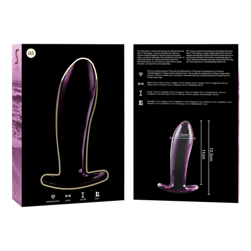 NEBULA SERIES BY IBIZA - MODELO 5 PLUG CRISTAL BOROSILICATO 12.5 X 3.5 CM ROSA