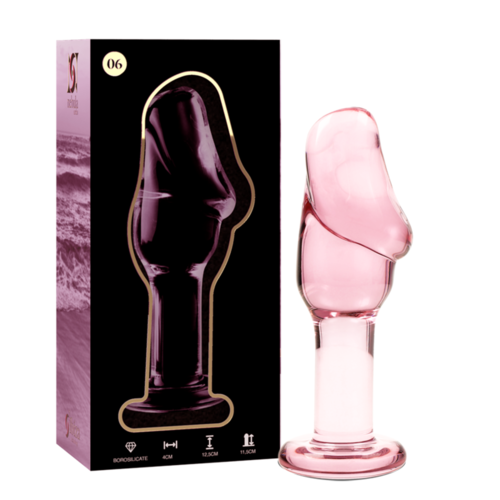 NEBULA SERIES BY IBIZA - MODELO 6 PLUG CRISTAL BOROSILICATO ROSA 12.5 CM -O- 4 CM