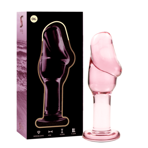 NEBULA SERIES BY IBIZA - MODELO 6 PLUG CRISTAL BOROSILICATO 12.5 X 4 CM ROSA