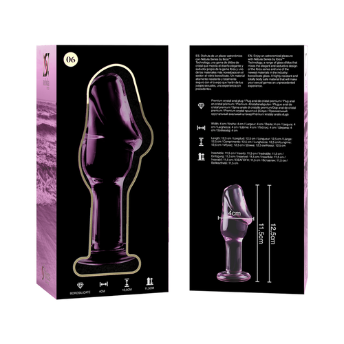 NEBULA SERIES BY IBIZA - MODELO 6 PLUG CRISTAL BOROSILICATO ROSA 12.5 CM -O- 4 CM