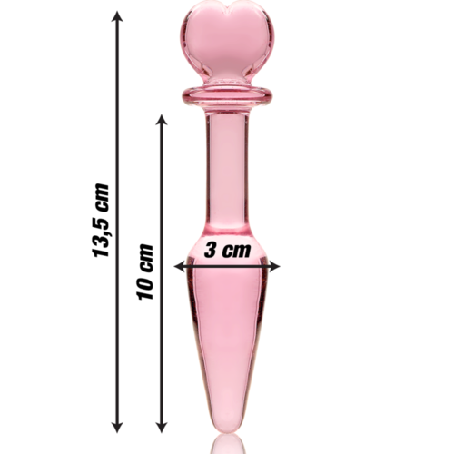 NEBULA SERIES BY IBIZA - MODELO 7 PLUG CRISTAL BOROSILICATO 13.5 X 3 CM ROSA