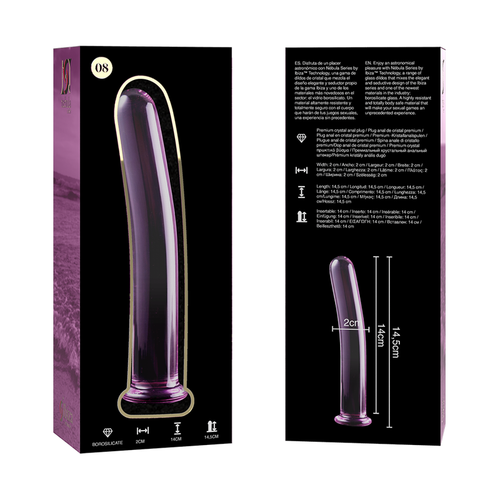 NEBULA SERIES BY IBIZA - MODELO 8 DILDO CRISTAL BOROSILICATO 14.5 X 2 CM ROSA