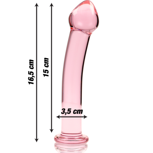 NEBULA SERIES BY IBIZA - MODELO 11 DILDO CRISTAL BOROSILICATO ROSA 16 CM -O- 3 CM