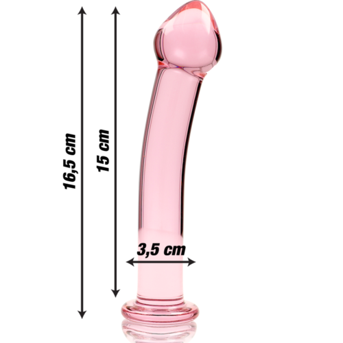 NEBULA SERIES BY IBIZA - MODELO 11 DILDO CRISTAL BOROSILICATO 16 X 3 CM ROSA