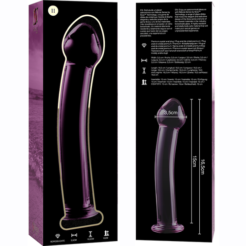 NEBULA SERIES BY IBIZA - MODELO 11 DILDO CRISTAL BOROSILICATO ROSA 16 CM -O- 3 CM